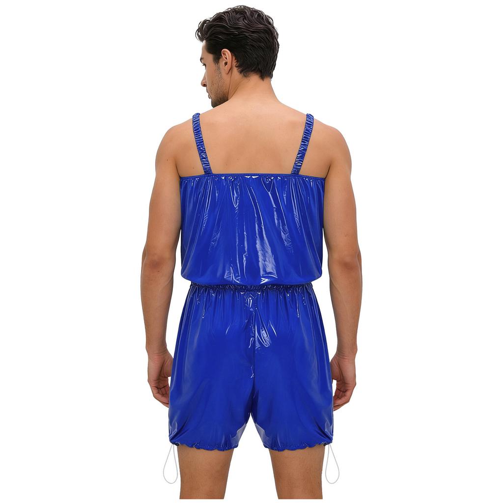 Body Adaptable de una Pieza para Hombre Cubierta de Pañal Impermeable Piernas con Cordón Correas Elásticas Cintura Monos
