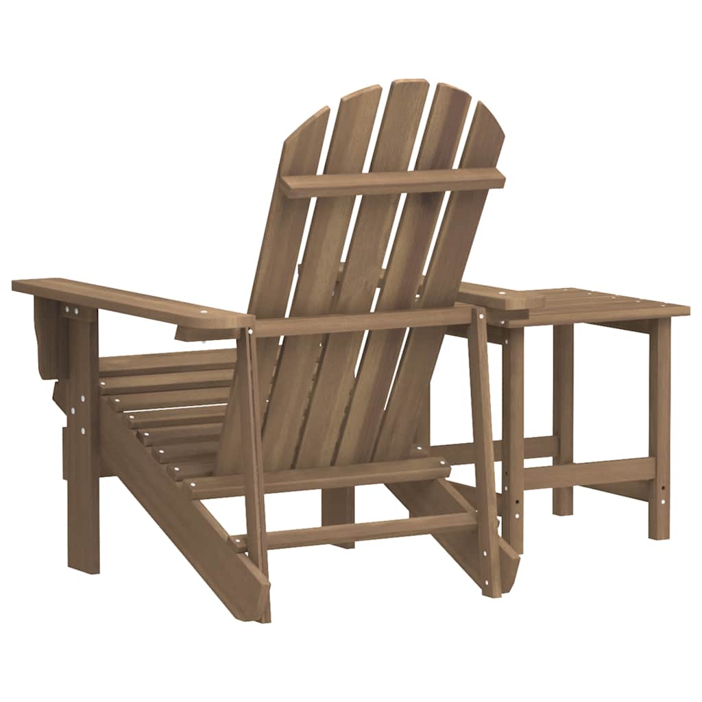 Vidaxl Adirondack Garden Chair with Table, Fir, Brown