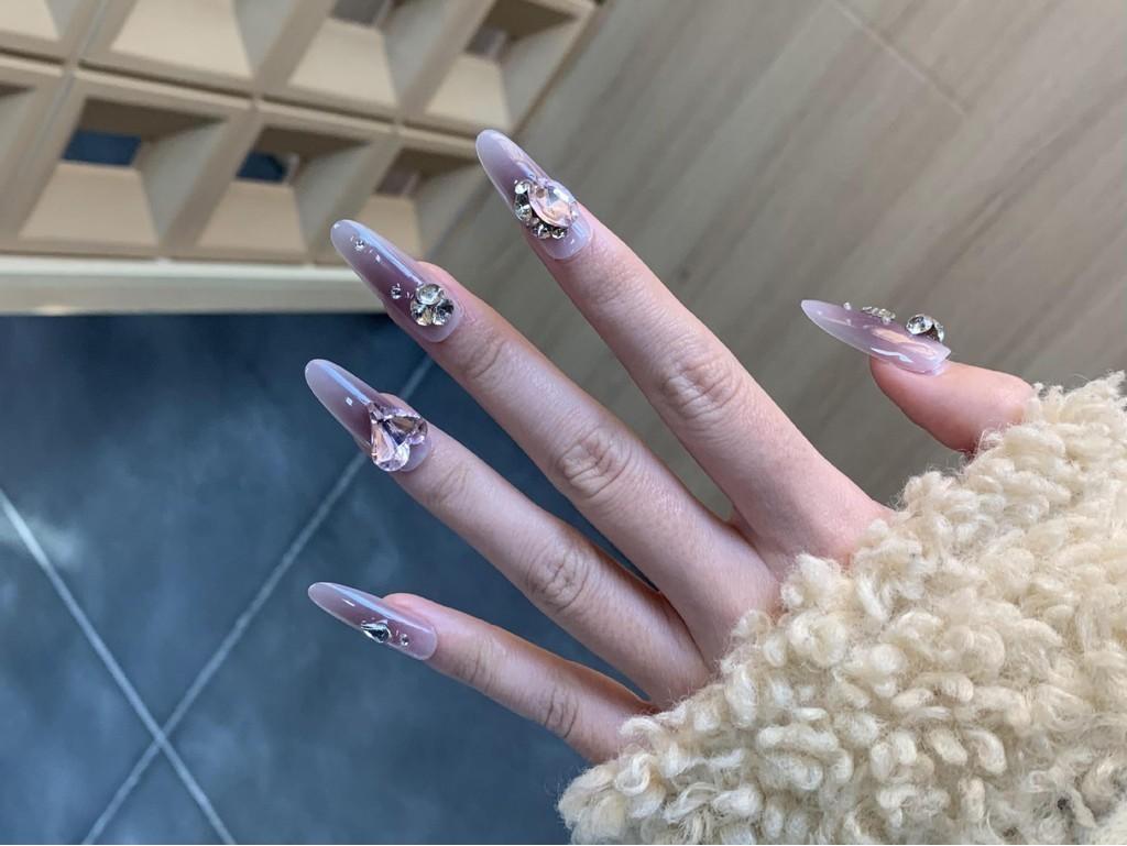 

Sweet Ultrathin Cute Seamless Nail Wear Purple Grey Flash Love Heart Starry Sky M