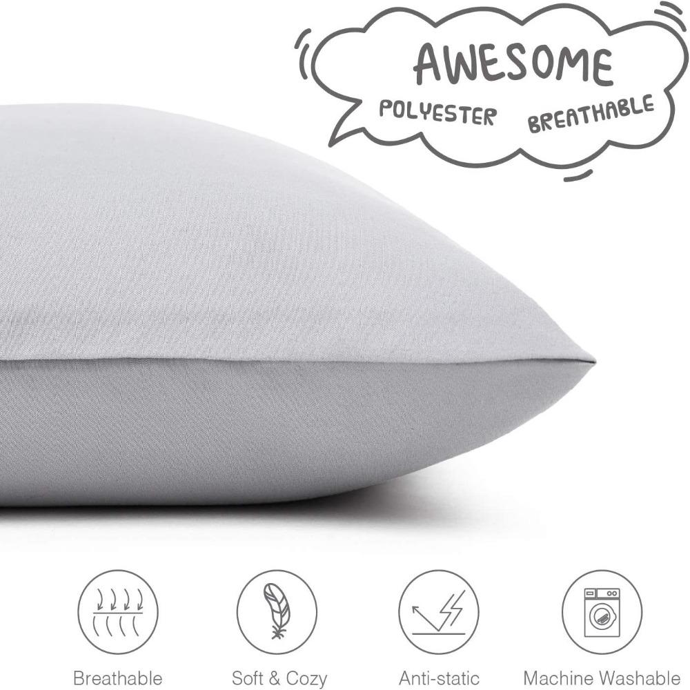 2Pcs Microfiber Sleeping Pillow Cover High-density Envelope-style Pillowcase  Travel