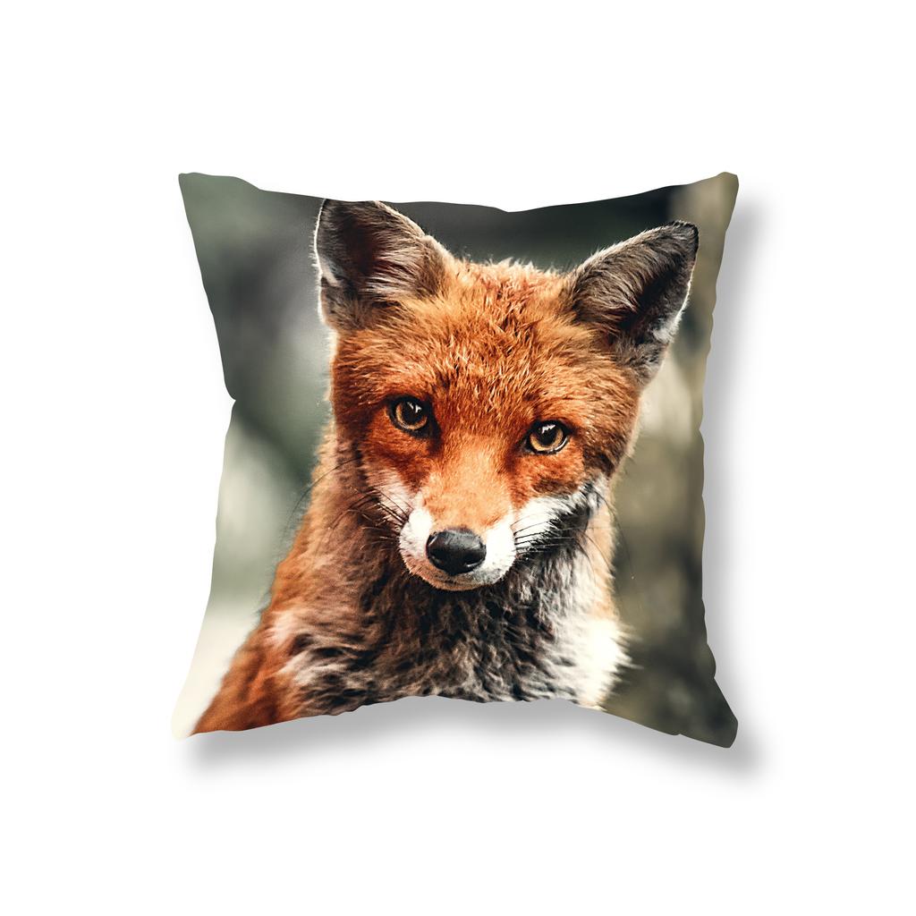 Cute Little Fox Throw Pillow Cover Animal Pillow Cover Sofa Car Decor Office Game Chair Cushion Cover Room Home Decor