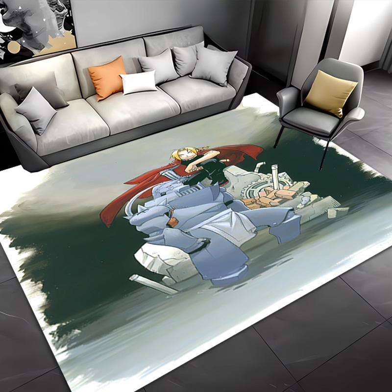 Fullmetal Alchemist -Themed Entrance Mat,Non-Slip Mat Area Rug,Room Decor,Outdoor Decor,Kitchen Rug,Doormat - Machine Washable,Easy to Clean