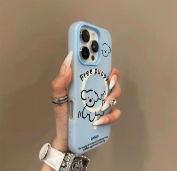 

Customized Magnetic Cat Line Jelly Case for 17 Pro Max, 16, 15 Pro, Cartoon 14. iPhone 17 Pro