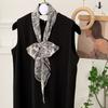 Scarf  for Women Versatile Neck Flower Scarf Versatile Striped Headband Hairband Scarf