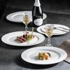 Ceramic White Flat Plate Western Style Steak Plates Pasta Dish Dining Plates Sushi Plate Fruit Bowl Dim Sum Dish Snack Tray