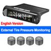 TPMS Solar Sensor Intelligence LCD Display Wireless Tire Pressure Monitoring System Auto Security Alarm Device With 4 Sensors