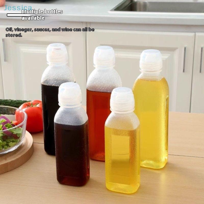 300500Ml Bottle Kitchen Plastic Condiment Squeeze Bottles Bbq Sauce Kitchen Olive Oil Squirt Bottle 4Pcs