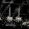 Gothic Personality Sliver Color Thorns Spikes Heart Shape Pendant Dangle Earrings for Women Men Hiphop Punk Jewelry Accessories