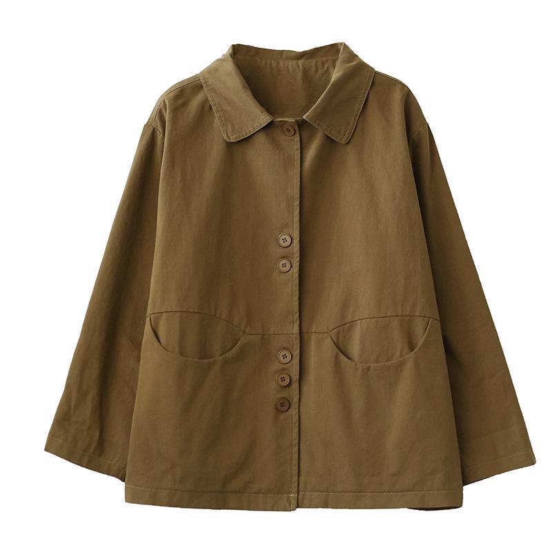 Real Shot Women’s Artistic Long Sleeve Lapel Jacket - 2026 Spring/Autumn Korean Style, Loose Fit, Plus Size, Casual and Versatile.