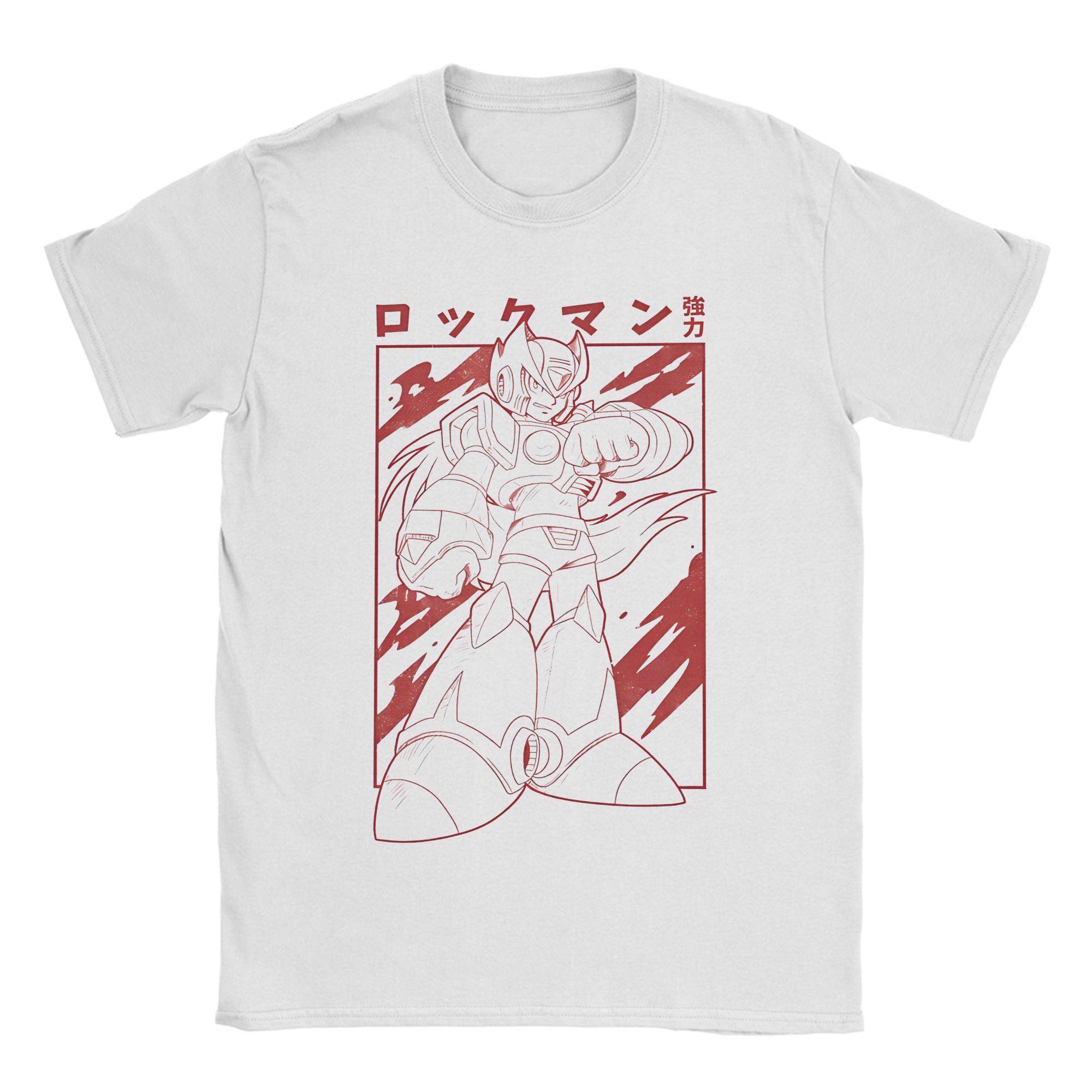 

Megaman X Tshirt Men s Cotton Tops Retro Round Neck Short Sleeve 4XL