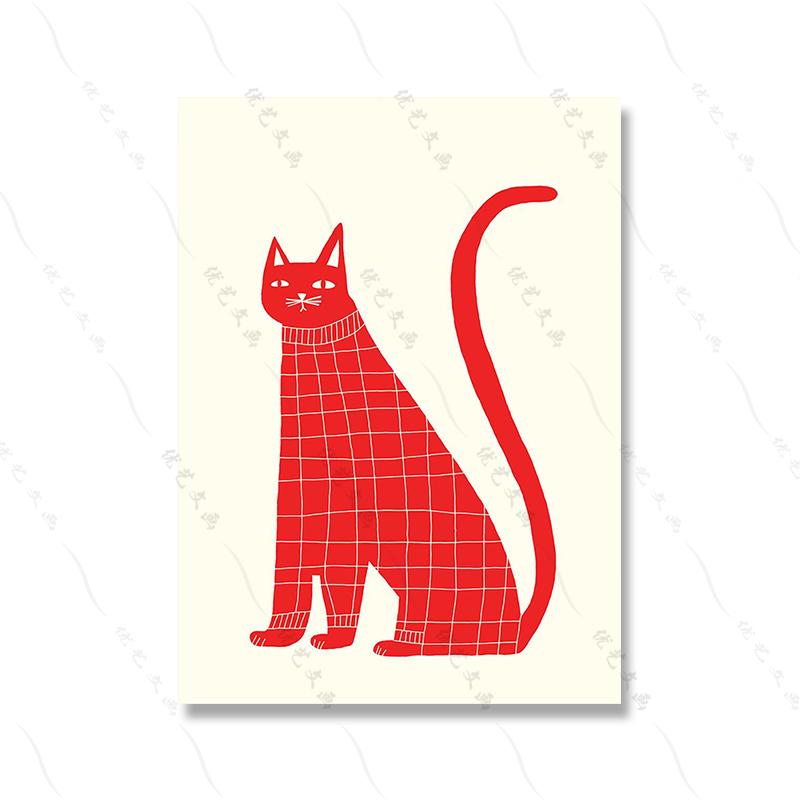 

Мультяшный Кот Детский Холст Постер Красочный Смешной Абстрактная Фигура Картины для Мозга Нордический Милый Детская Спальня Домашний Декор 21x30cm No Framed