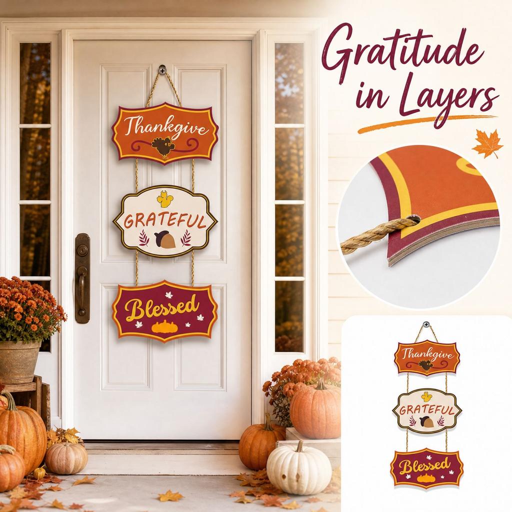 Thanksgiving Door Hanging Party Decoration for Fall Theme