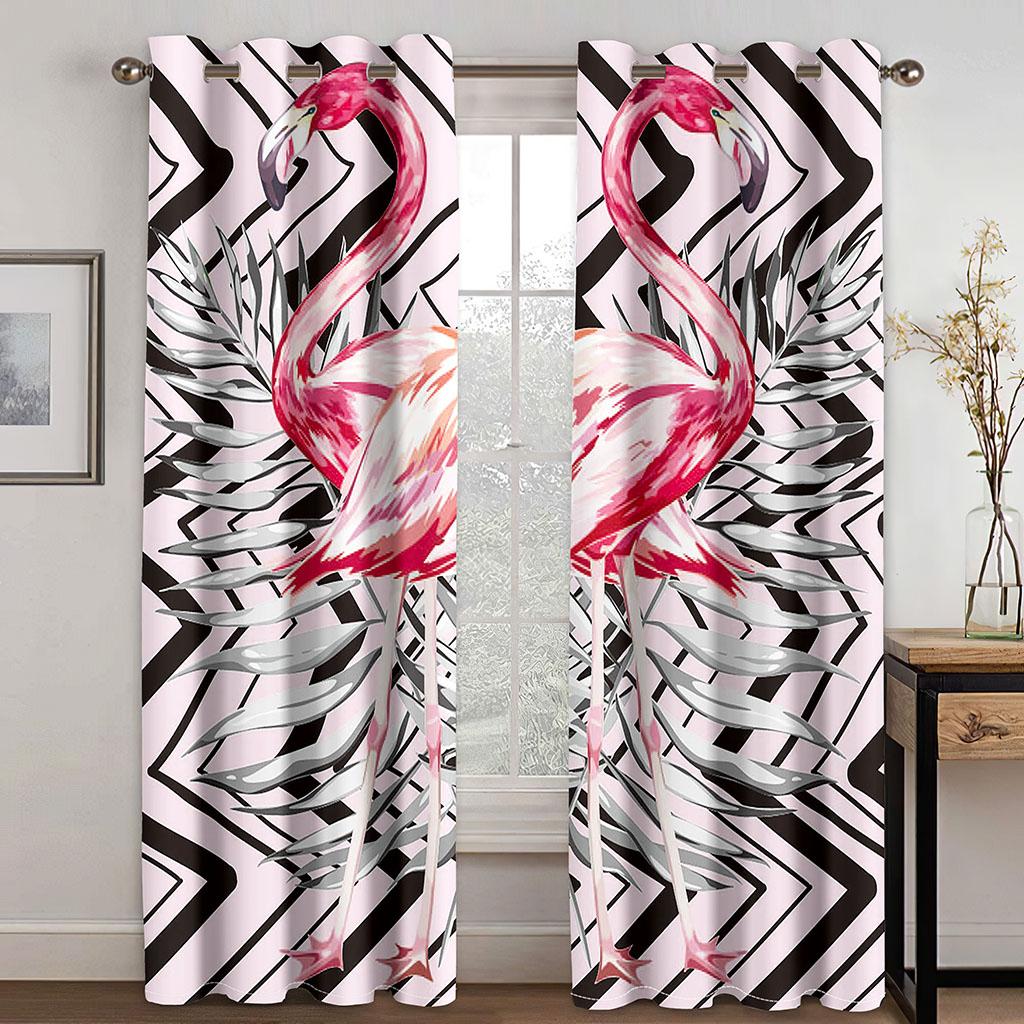 Blackout Curtains for Bedroom Flamingo Darkening Window Curtains for Living Room Bedroom Decor Drapes