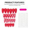 24PCS Red Press on Nails with Snowflake Ribbon Design Holiday Artificial False Nails for Women Christmas Party