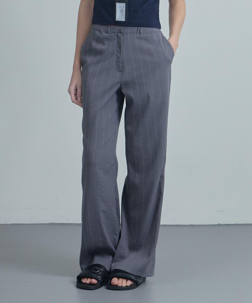 Mualeumoa Stripe Straight Slacks - Charcoal