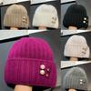 Winter Xiaoxiangfeng Pearl Rabbit Hair Knitted Hat Women'S Nordic Cold Warm Wool Pullover Cold Hat Tide
