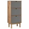 VidaXL Shoe Cabinet OTTA and 3 Drawers Brown and Grey Pine Wood 351310