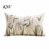 Washable Living Room Cushion Covers Floral Embroidered Cover, Decorative Throw Pillow Square Shams Farmhouse Cover for Sofa Couch Elegant Summer