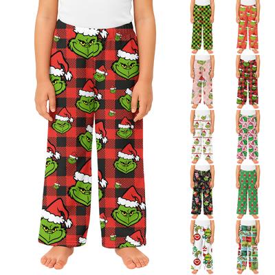 Children's Winter Pants Full Length Long Trousers Printed Pants