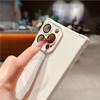 Matte Soft Silicone Square Shockproof Case for iPhone 16 15 14 Plus 13 Pro Max Magnetic Wireless Charge Lanyard Rope Strap Cover