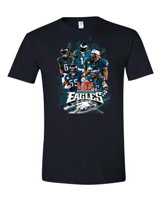 Nová grafika - Philadelphia Eagles Champions, Super Bowl LIX Trička s krátkým rukávem!!