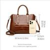 Elegant Brown Croco-Embossed Cowhide Tote Bag – Stylish & Practical for Everyday Use