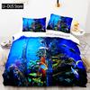 Conjuntos de Cama Mundo Mar Azul Estampa 3D Animal Marinho Golfinhos Tubarões e Colcha de Desenho Animado Queen Conjunto de Capa de Edredom Roupa de Cama Infantil Adulto