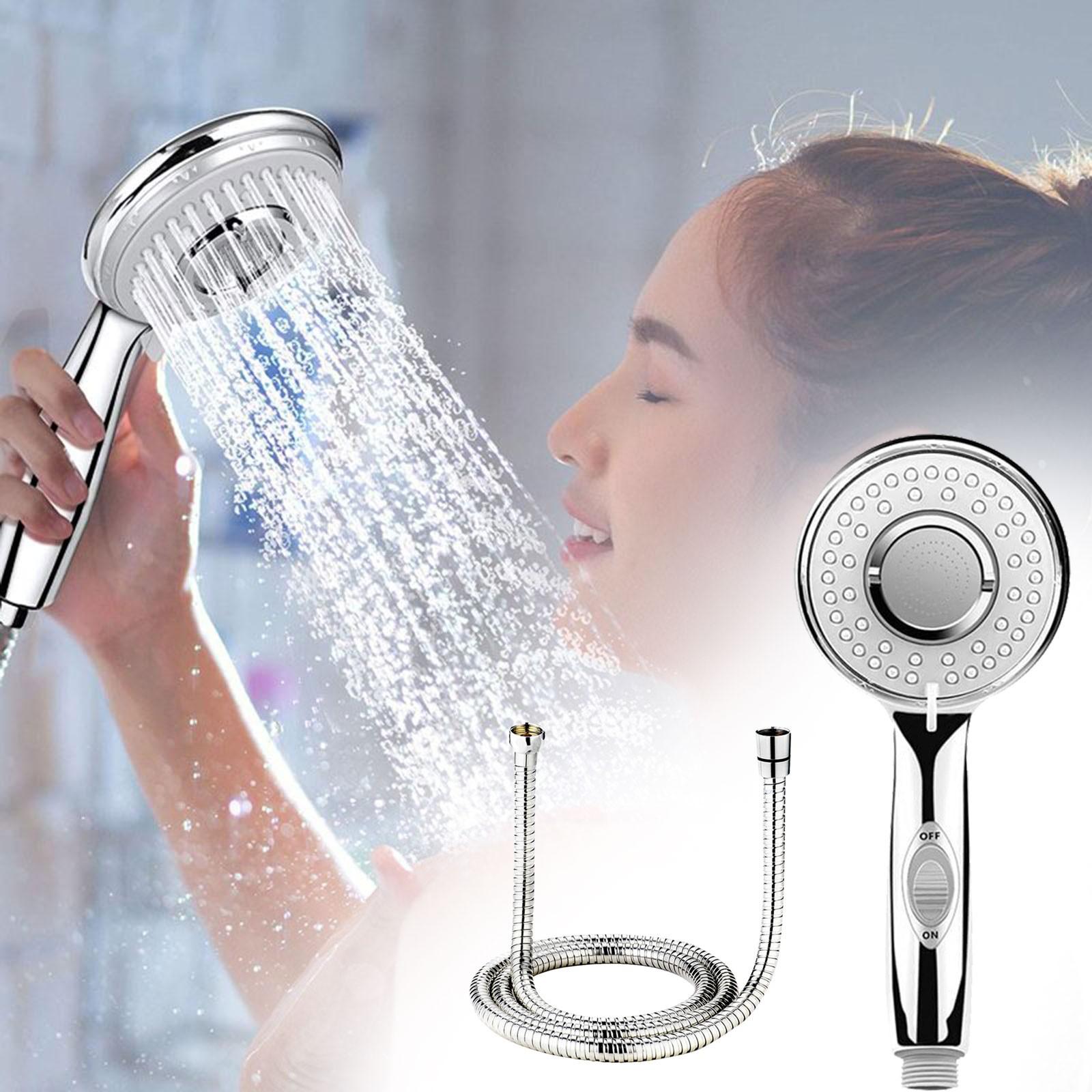 

Hand Held Shower Head With Water Stop Five Speed Three Functions Pressurized And Pressurized Shower Head Shower Two Piece Set One Size срібний