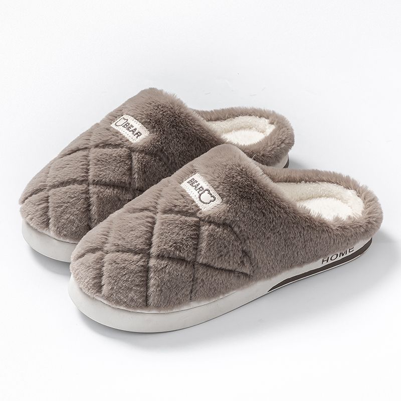 Fleece Paar Baumwollpantoffeln rutschfest dicksohlig Zuhause warm Baumwollschuhe für Männer und Frauen Großhandel im gleichen Stil
