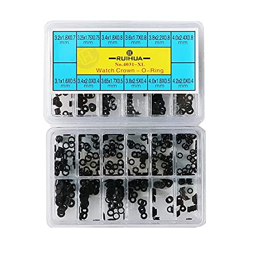 12 Assorted Sizes Replacement Waterproof Rubber O-Ring Gaskets Make for Watch Crown Parts