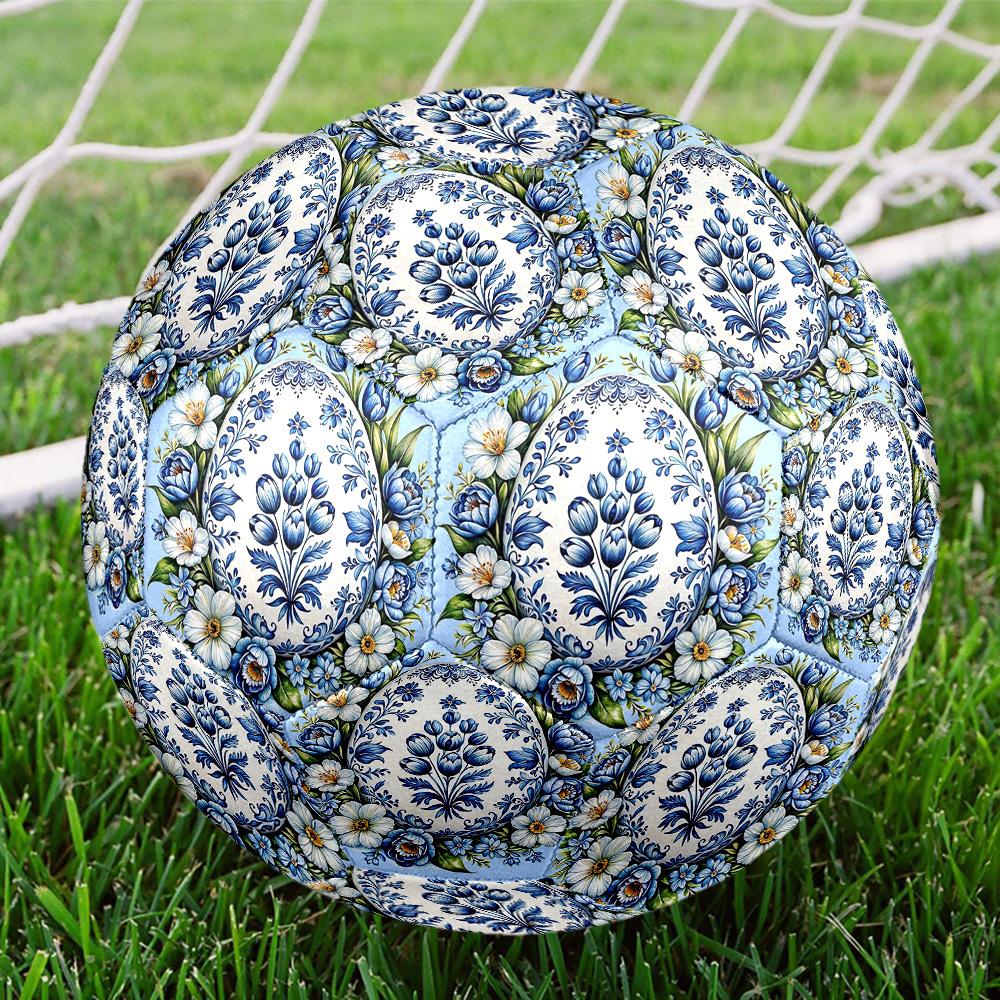 1pc Blue Tulip Egg Size 5 Soccer Ball Professional Match Training Football Indoor &Outdoor Sports Ball Lightweight Durable m6568