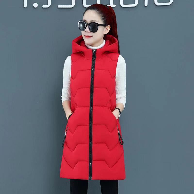 Women's Fashion Winter  Waistcoat Coats & Jackets Thick Stand Collar Solid Color Cotton Vest Duck Down Jacket Sleeveless
