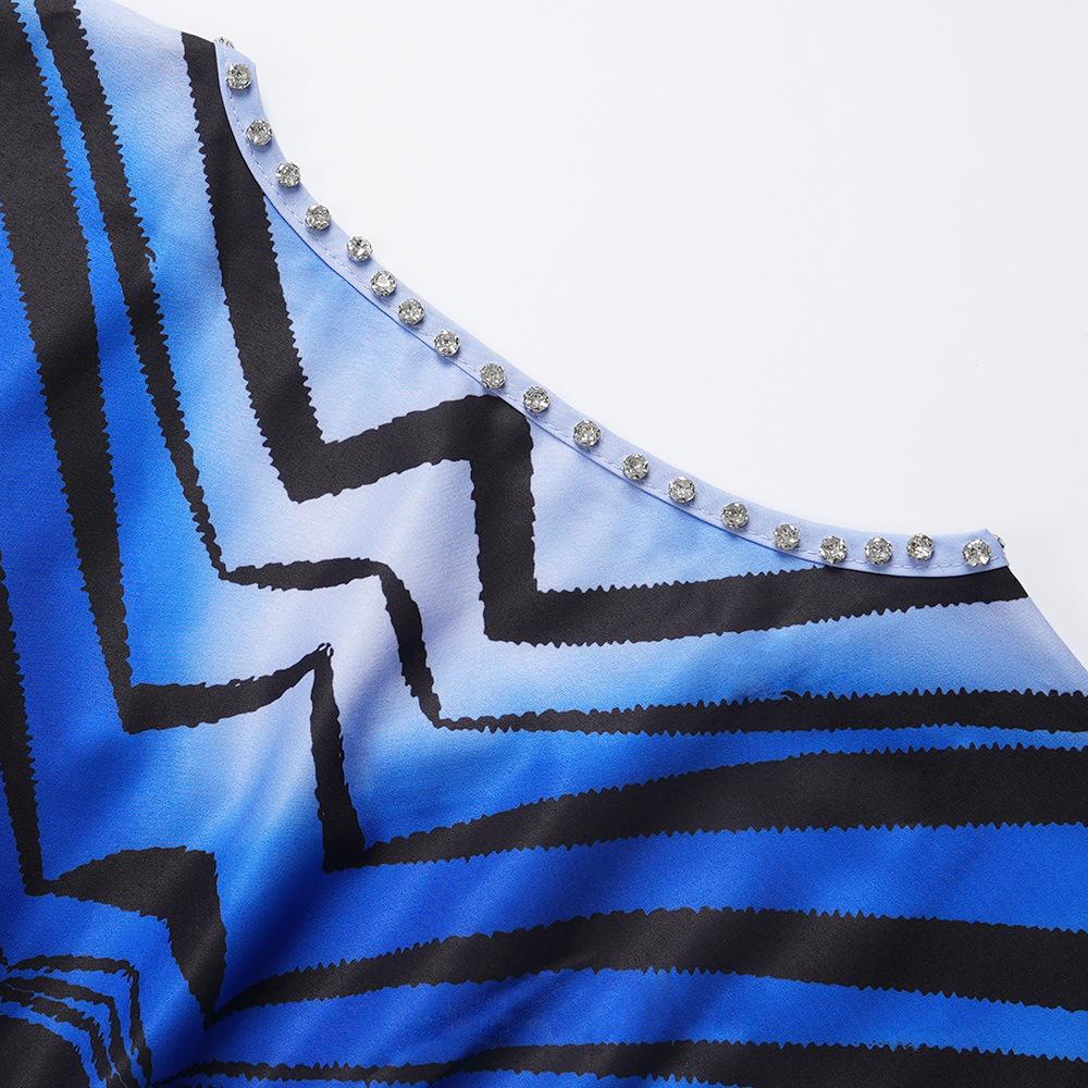 Plus Size Women's Fashion New Striped Waist Dress