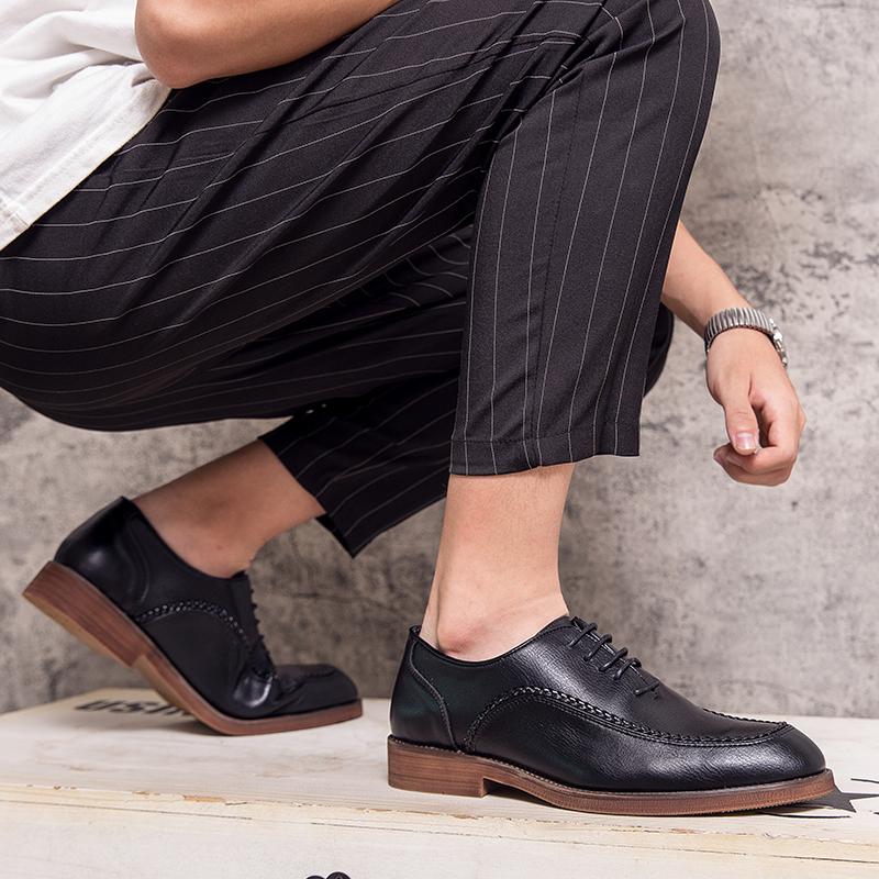 Fashion Men Classic Derby Shoes Black Brown Oxford Sole Lace Up Business Fashionable High-end Leather Shoes Sizes 38-47 Men Shoes