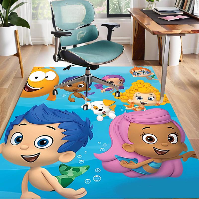 1pc Bubble guppies Design Area Rug - Non-Slip, Soft & Cozy Floor Mat for Living Room, Bedroom, Office - Indoor/Outdoor Decorative Carpet
