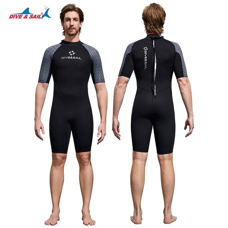 Costum de neopren termic complet pentru scufundări, surf, snorkeling, înot, unisex, 3 mm neopren, costum de scufundare cu pantaloni scurți