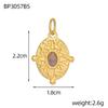 CARLIDANA Stainless Steel Multi-Color Natural Stone Jewelry Charm Fan Round Pendant for DIY Necklace Earrings Accessories