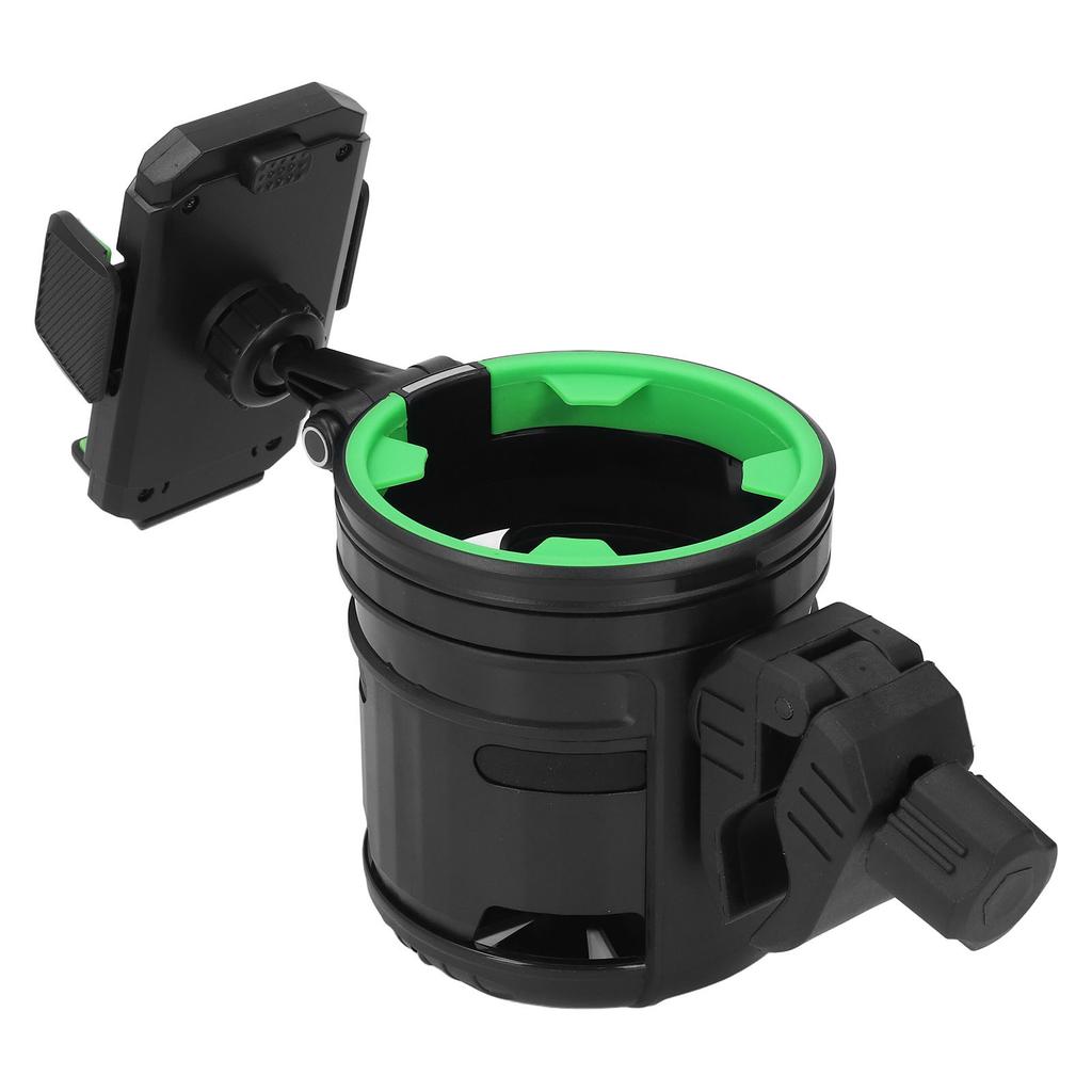 Kinderwagen-Getränkehalter mit Handyhalter 360 Grad Drehung Doppel-Becher- und Flaschenhalter Getränkehalter für Roller Fahrrad