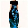 Curvy Women Round Neck Short Sleeve Dress Light Loose Outfit For Summer Daily Life