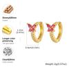 Vnox Gold Plated Copper Colorful Zirconia Butterfly Earrings for Women Girl, Classica White Crystal Stone Earrings Party Gifts