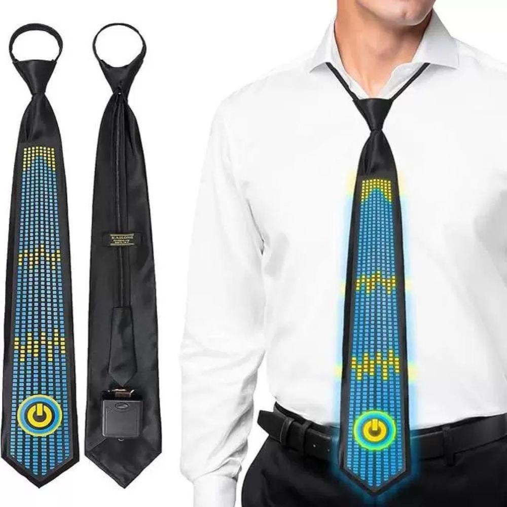 Adjustable Flashing Glow Rave Party Necktie Hip-hop Luminous Cravat  Night Club Bar Party Props