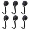 6 Pack Black Extra Strong Magnetic Hooks for Kitchen Gadgets Bedroom Lockers Office Fridges Hanging Decorative Lights