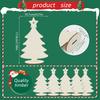 5-20pcs Unfinished Christmas Tree Ornaments with Wooden Base Ropes Kids Painting Crafts DIY Blank Xmas Tree Sign Home Decoration