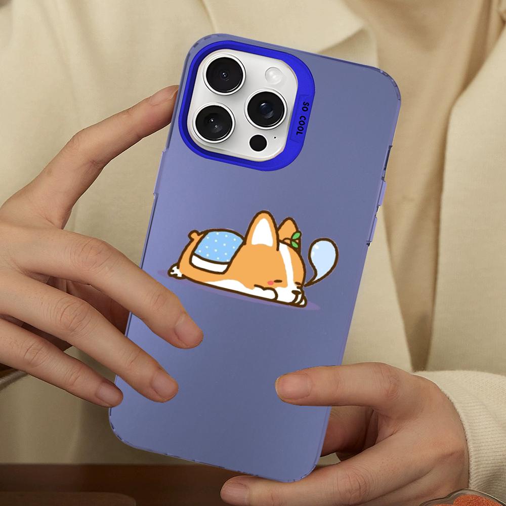 Funny Cute Dog Corgi Phone Case For IPhone 16 15 14 13 12 11 Pro Max X XR XSMAX 8 7 Plus Matte Shockproof Back Cover