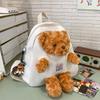 School Bag High Value Cute Cartoon Bear Doll Backpack Color Design Casual Simple