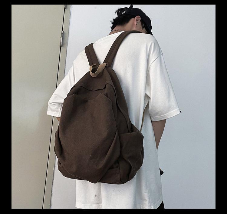 Retro Forest Canvas Backpack for Girls - Japanese Harajuku Style, Simple & Versatile for High School Students