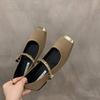 Flat-bottomed French small fragrant single shoes women's shoes 2025 new spring and autumn square head temperament Mary Jane evening shoes