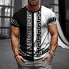 Men Short Sleeve Round Neck 3D Print T-Shirt Summer Fashion Tees Dailywear Tops Man