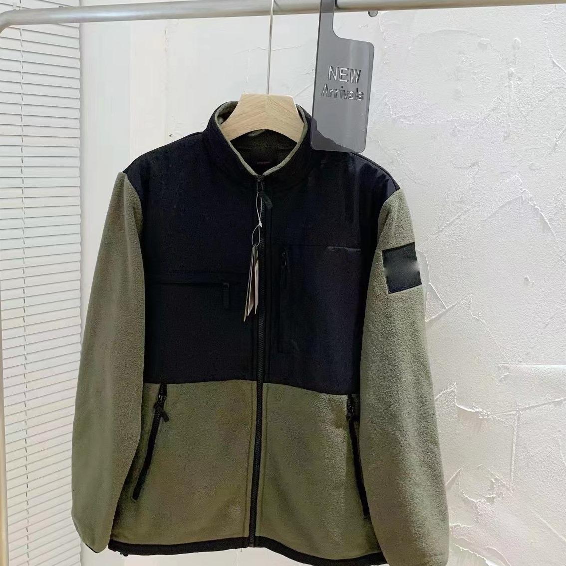 

«Брендовая зимняя теплая флисовая куртка с вышитым воротником-стойкой и подкладкой из овечьей шерсти» L армия зеленый