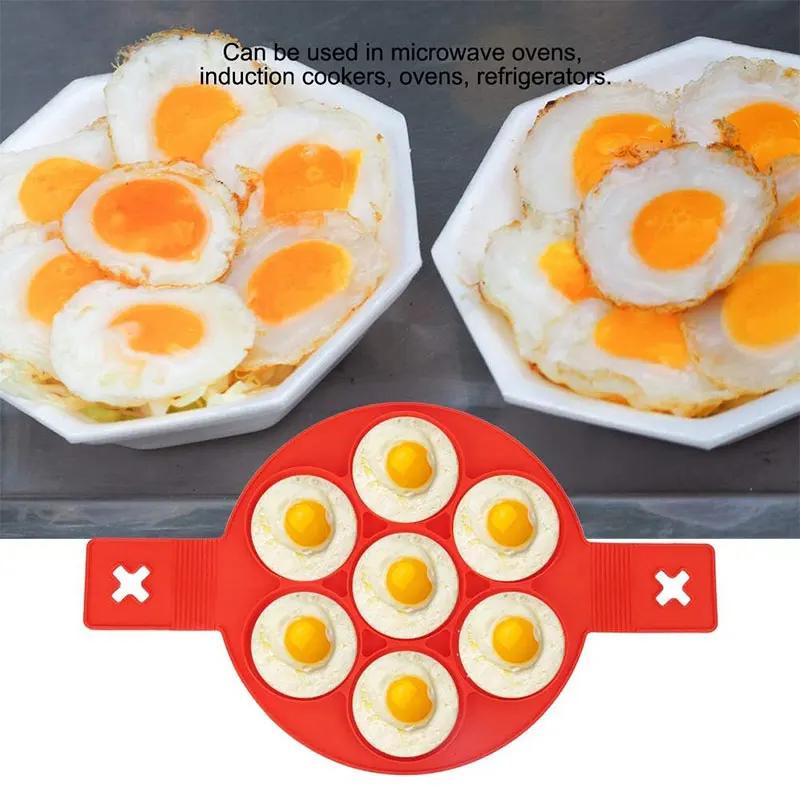 Anillo Fabricador de Tortitas y Huevos de Silicona Antiadherente Herramienta de Cocina Fabricador Redondo de Tortitas Sartén Cocedor de Huevos Molde para Dar la Vuelta a los Huevos Herramientas de Horneado de Cocina para el Hogar